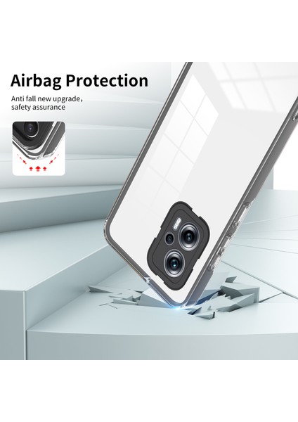 Xiaomi Poco X4 Gt /redmi Note 11T Pro /note 12T Pro Için Şeffaf Sert Pc Tampon Telefon Kılıfı - Siyah (Yurt Dışından) indirimleri