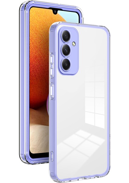 Samsung Galaxy A05 Için Şeffaf Sert Pc Tampon Telefon Kılıfı - Mor (Yurt Dışından)