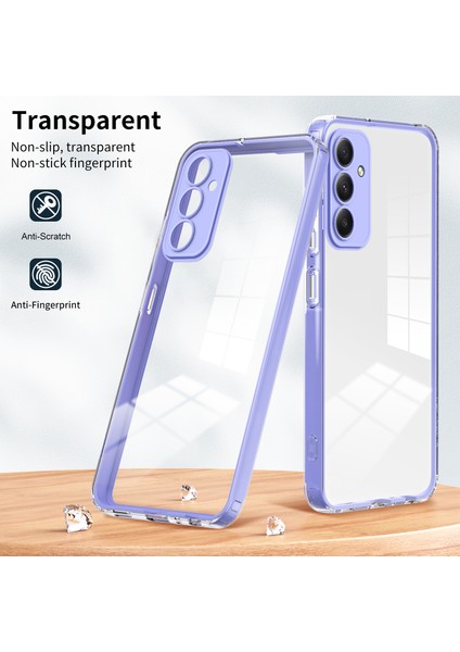 Samsung Galaxy A05 Için Şeffaf Sert Pc Tampon Telefon Kılıfı - Mor (Yurt Dışından)