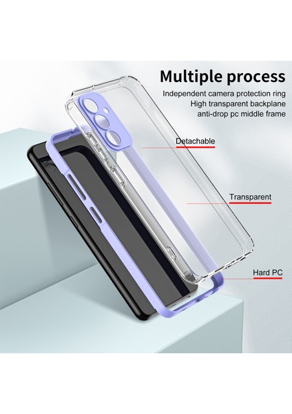 Samsung Galaxy A05 Için Şeffaf Sert Pc Tampon Telefon Kılıfı - Mor (Yurt Dışından)