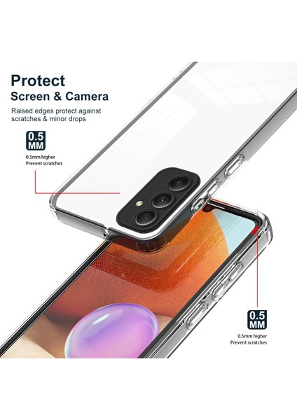 Samsung Galaxy A05 Için Şeffaf Sert Pc Tampon Telefon Kılıfı - Siyah (Yurt Dışından)