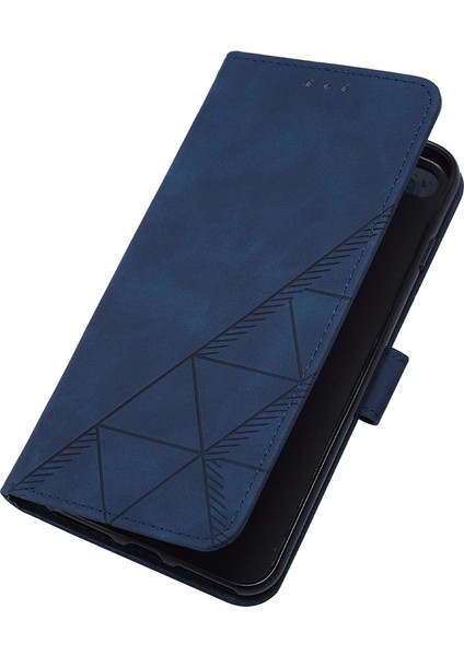 Tecno Spark 10C Için Kabartmalı Pu Deri Stand Cüzdan Telefon Kılıfı - Mavi (Yurt Dışından)