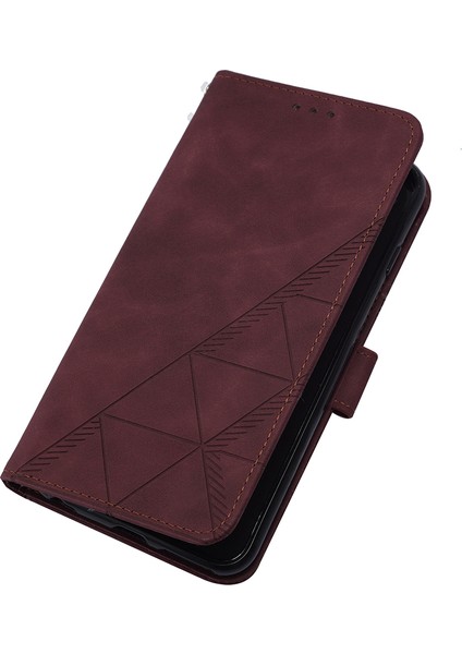 Tecno Spark 10C Için Kabartmalı Pu Deri Stand Cüzdan Telefon Kılıfı - Kırmızı (Yurt Dışından)