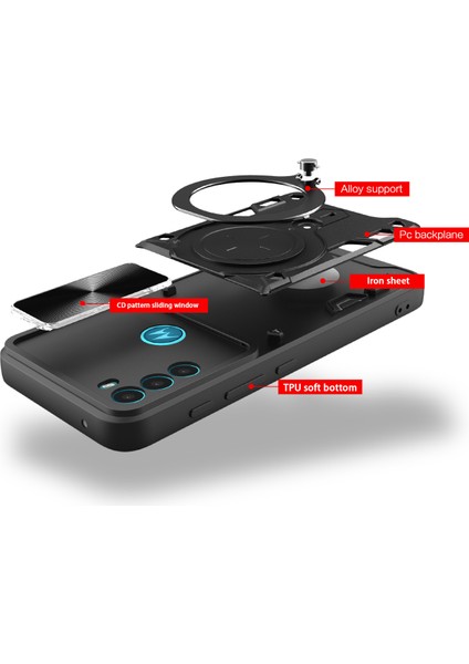 Motorola Moto G71 5g Için Çift Katmanlı Telefon Kılıfı, Slayt Kamera Kapağı ve Metal Gizli Braket ile Rose Gold (Yurt Dışından) fırsatları