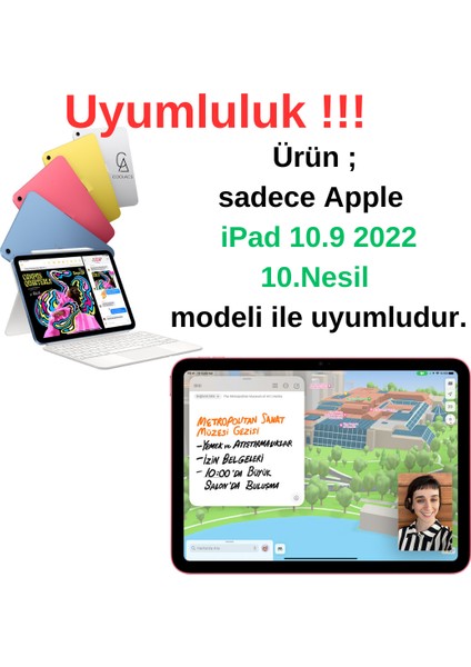 Apple iPad 10.9 2022 (10.nesil) ile Uyumlu Yüksek Korumalı Askı Kayışlı Tablet  Silikon Kılıf