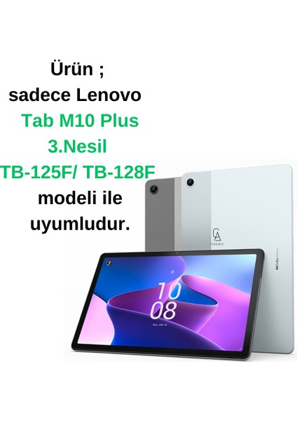 Lenovo Tab M10 Plus TB-125F/128F (3.nesil) Uyumlu Yüksek Korumalı Askı Kayışlı Tablet Silikon Kılıf