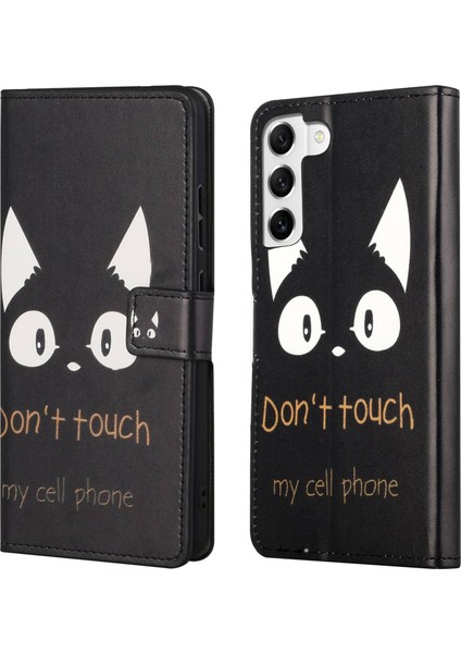 Samsung Galaxy S23 Için+ Tam Koruma Telefon Kılıfı Desen Baskı Pu Deri Folyo Flip Cüzdan Kapağı Don-Don't Cep Telefonuma Dokunmuyor (Yurt Dışından)