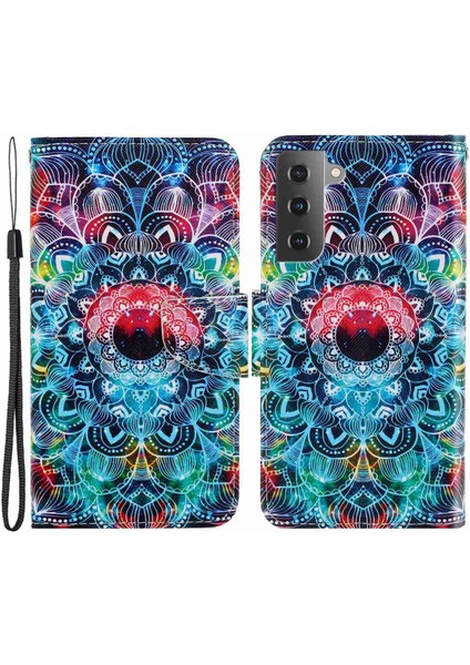 Samsung Galaxy S23 Için Desen Baskı Telefon Kılıfı, Çapraz Doku Çizelge Önleme Pu Deri Cüzdan Standı Iç Tpu Cover-Mandala (Yurt Dışından)