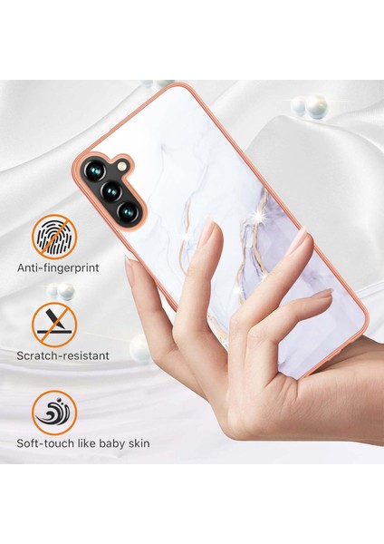 Samsung Galaxy A14 5g Mermer Desen Imd Iml Process Telefon Koruyucu Kılıf Elektrokaplama Çerçevesi Çizgi Anti Yumuşak Tpu Kapak-White 006 (Yurt Dışından) fiyatları