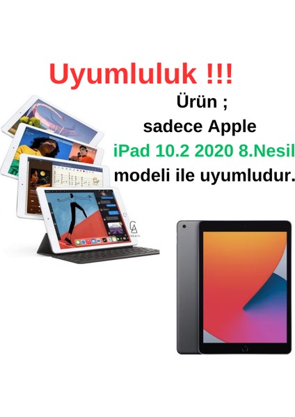 Apple iPad 10.2 (8.nesil) ile Uyumlu Yüksek Korumalı Askı Kayışlı Tablet Silikon Kılıf