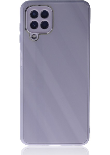 Samsung Galaxy M22 Kılıf Glass Kapak - Lila 277097