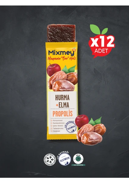 Meyve Bar Propolis Hurma  25 gr x 12