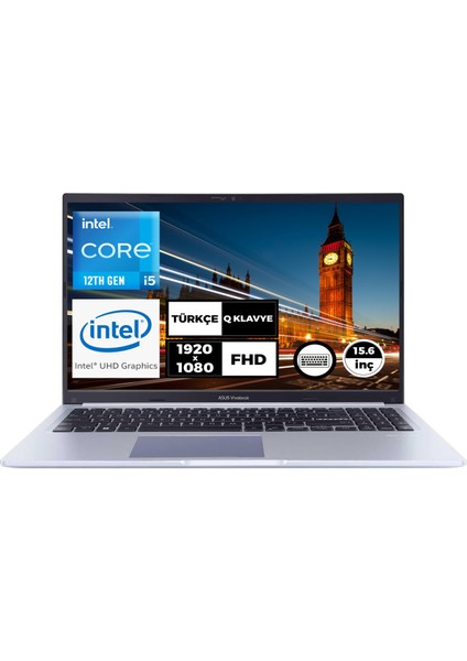 Vivobook 15 Intel Core I5-1235U 8gb 512GB SSD 15.6" Fhd Freedos Taşınabilir Bilgisayar X1502ZA-EJ1068