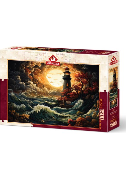 Fırtınada Deniz Feneri 1500 Parça Puzzle