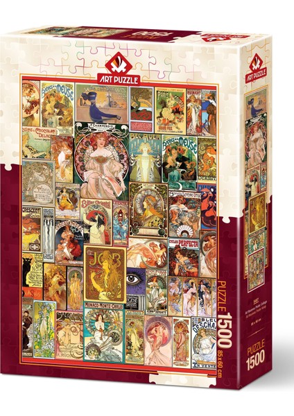 Art Nouveau Poster Kolajı 1500 Parça Puzzle