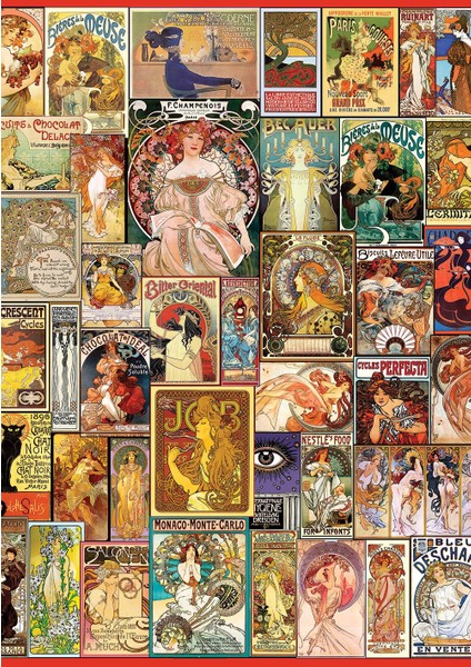 Art Nouveau Poster Kolajı 1500 Parça Puzzle