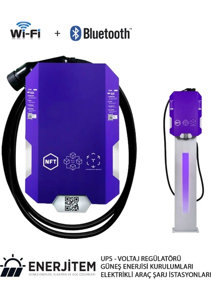 Elektrikli Araç Şarj Istasyonu, Duvara Monte, Wifi, Bluetooth , Tak Çalıştır 7 Kw Kablolu