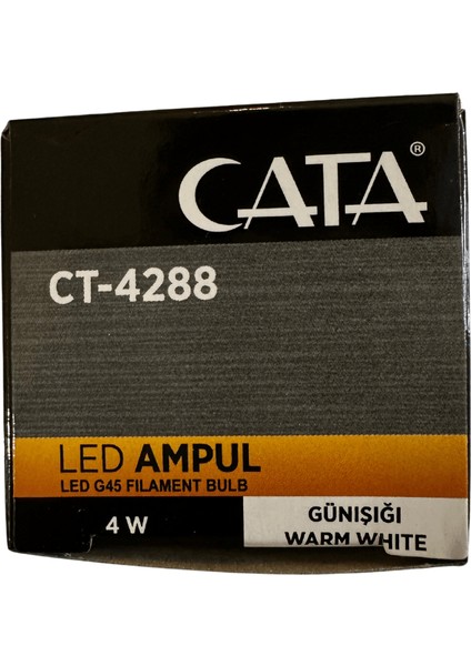 CT-4288 4W 2700K (Günışığı) E27 Duylu LED G45 Filament Ampul (8 Adet)