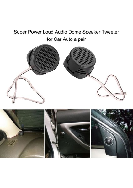 2 Adet Yüksek Frekanslı Araba Mini Dome Tweeter Hoparlör Evrensel Süper Güç Ses Otomatik Ses Hoparlör (Yurt Dışından)