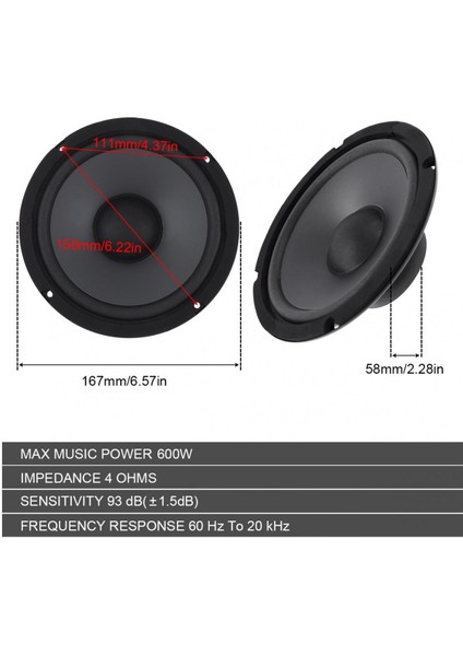 1 Adet 6 Inç 600 W 2 Yönlü Araba Hifi Koaksiyel Hoparlör Araç Kapısı Otomatik Ses Müzik Stereo Subwoofer Tam Aralık Frekans Hoparlörler (Yurt Dışından) fiyatları