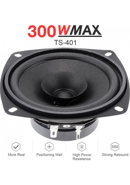 1 Parça 12V 4 Inç 300W Araba Koaksiyel Hoparlör Araç Kapı Oto Ses Müzik Stereo Tam Aralık Frekans Hifi Hoparlörler (Yurt Dışından)