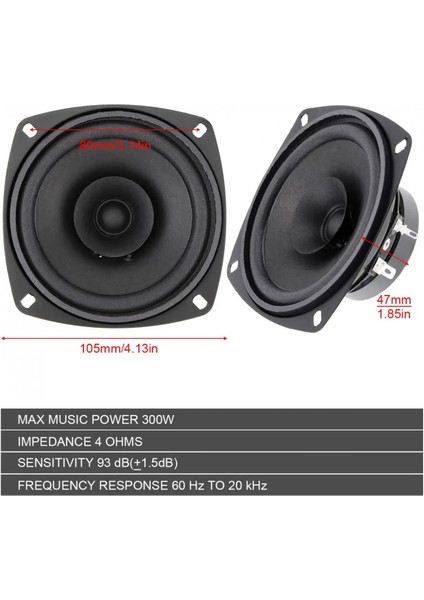 1 Parça 12V 4 Inç 300W Araba Koaksiyel Hoparlör Araç Kapı Oto Ses Müzik Stereo Tam Aralık Frekans Hifi Hoparlörler (Yurt Dışından) fiyatları