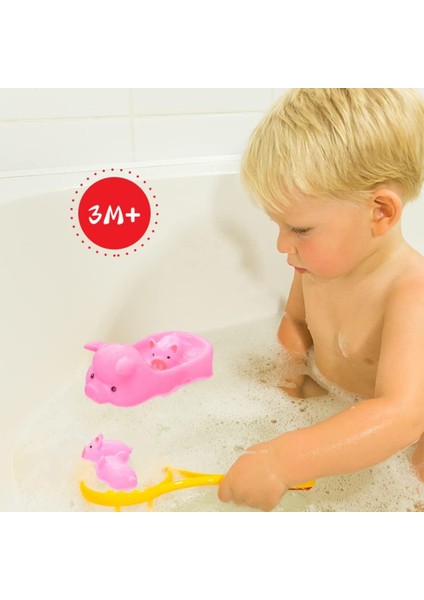 Bebek Küvet Oyuncakları 4 Parçalı Set Kauçuk Pembe Domuz Ailesi Gıcırdayan Yüzen Küvet Ördek Küvet Duş Oyuncakları Yürümeye Başlayan Erkek ve Kız Küçük Domuz (Yurt Dışından)