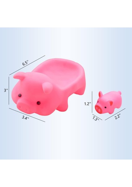 Bebek Küvet Oyuncakları 4 Parçalı Set Kauçuk Pembe Domuz Ailesi Gıcırdayan Yüzen Küvet Ördek Küvet Duş Oyuncakları Yürümeye Başlayan Erkek ve Kız Küçük Domuz (Yurt Dışından)