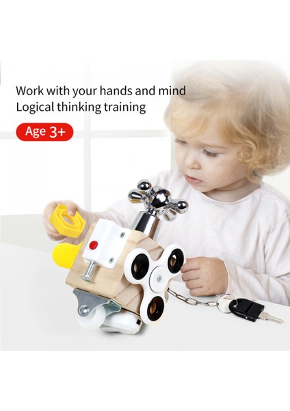 Çocuklar Için Meşgul Küp, Küçük Çocuklar Için Meşgul Tahtası Fidget Oyuncak Küp Ahşap Duyusal Tahta, Küçük Çocuklar Için Montessori Meşgul Tahtası (Yurt Dışından)