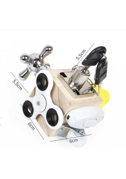 Çocuklar Için Meşgul Küp, Küçük Çocuklar Için Meşgul Tahtası Fidget Oyuncak Küp Ahşap Duyusal Tahta, Küçük Çocuklar Için Montessori Meşgul Tahtası (Yurt Dışından)