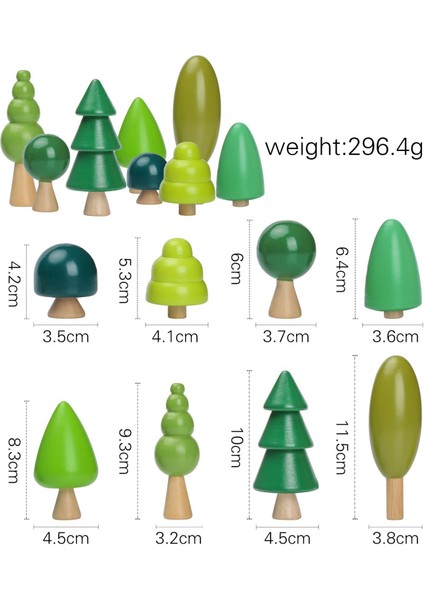 Ahşap Ağaç Oyuncakları Montessori Ahşap Bloklar Küçük Çocuklar Için Oyuncaklar Istifleme, Minyatür Ağaçlar ve Çeşitli Boyutlarda Woodland 8 Adet (Yurt Dışından) indirimleri