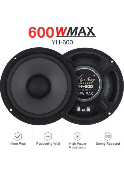 1 Parça 6 Inç 2 Yönlü 600W Araba Hifi Koaksiyel Hoparlör Araç Kapısı Otomatik Ses Müzik Stereo Tam Aralık Frekans Hoparlörler (Yurt Dışından)