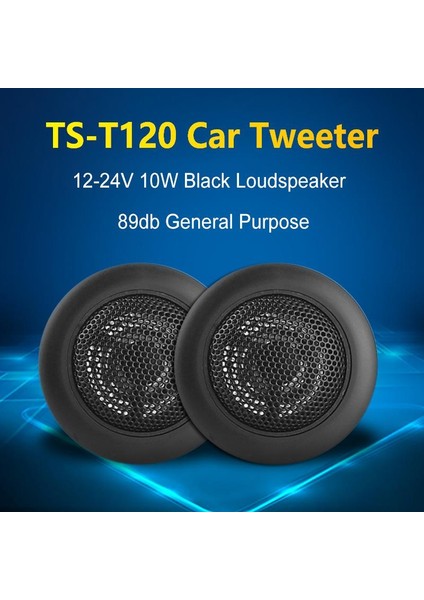 2 Adet Araba Evrensel Hoparlör Araç Kapı Oto Ses Müzik Stereo Hifi Tweeter TS-T120 12-24V 10W 89DB Siyah Hoparlör Aksesuarı (Yurt Dışından)