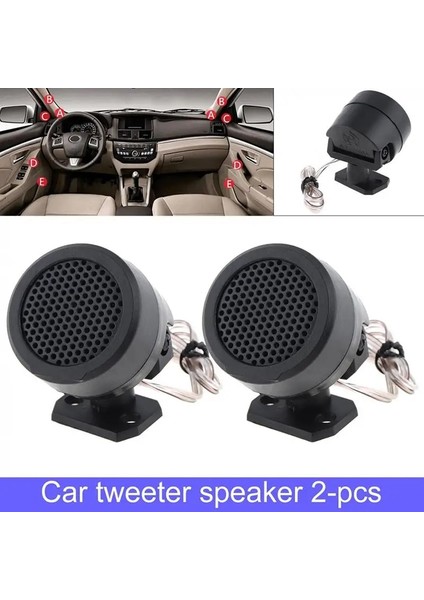 2 Adet TP-006A 500W Mini Dome Tweeter Hoparlör 12V Dc Yüksek Frekanslı Araç Ses Tiz Hoparlörler Otomobil Aksesuarları Siyah (Yurt Dışından) fiyatları