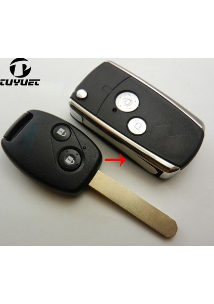 2 Düğmeler Uzaktan Katlanır Anahtar Kabuk Honda Pilot Crv Accord Için Fit Civic Fob Modifiye Anahtarsız Kılıf Flip Katlanabilir Değiştirme 2b (Yurt Dışından)