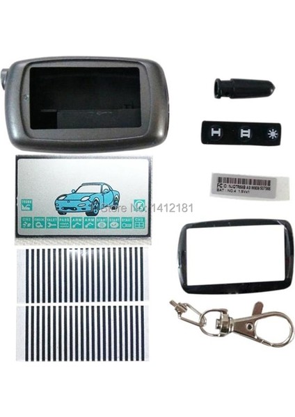 A9 Anahtarlık Kılıf Gövde Kapağı + A9 LCD Ekran Zebra Esnek Kablo Iki Yönlü Araba Alarmı Twage Starline A9 A8 LCD Uzaktan Kumanda (Yurt Dışından)