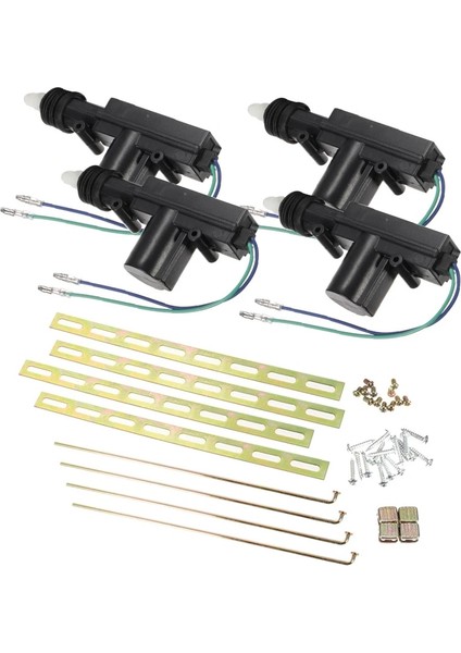 4 Adet 12V 2 Telli Araba Kapısı Güç Merkezi Kilit Motor Kiti 2 Telli Aktüatörlü Oto Araç Uzaktan Merkezi Kilitleme Sistemi Motoru (Yurt Dışından)