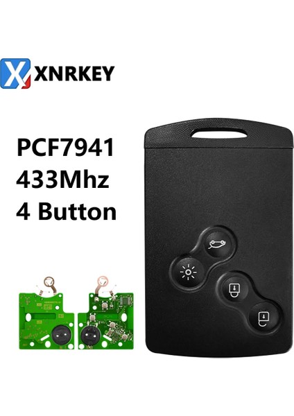 Xnrkey 4 Düğme Akıllı Kart Uzaktan Anahtar PCF7941 Çip 433MHZ Renault Megane Lll Laguna Lll Araba Anahtarı (Yurt Dışından)