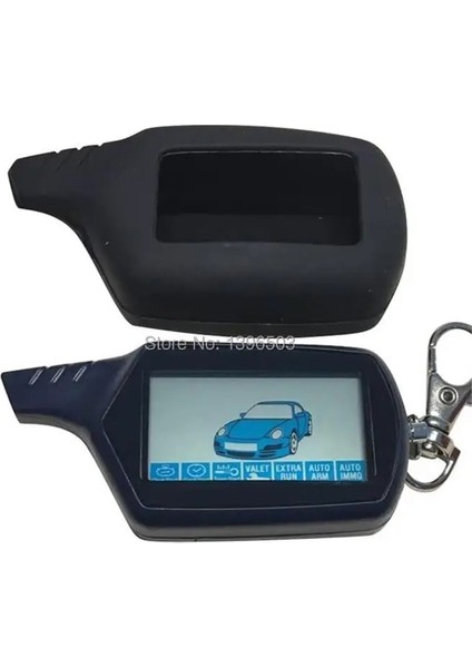 B9 LCD Uzaktan Kumanda Anahtarlık + Silikon Kılıf Rus Iki Yönlü Araba Alarm Sistemi Için Starline B9 Anahtarlık Kgb Fx-7 Fx7 (Yurt Dışından)