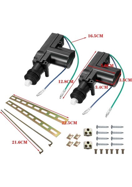 2 Adet 12V 2 Telli Evrensel Araba Kapısı Güç Merkezi Kilit Motor Kiti Aktüatör Oto Araç Uzaktan Merkezi Kilitleme Sistemi Motoru (Yurt Dışından)