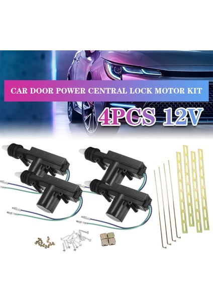 4 Adet 12V 2 Telli Araba Kapısı Güç Merkezi Kilit Motor Kiti 2 Telli Aktüatörlü Oto Araç Uzaktan Merkezi Kilitleme Sistemi Motoru (Yurt Dışından)