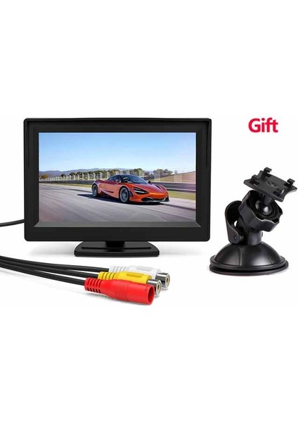 Monitör Stili 5 ''tft LCD Ekran Araba Monitörü Hd Ters Park Monitörü 2 Video Girişi ile Ters Arka Görüş Kamerası Çakmak (Yurt Dışından)