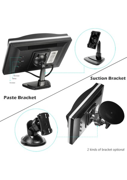 Monitör Stili 5 ''tft LCD Ekran Araba Monitörü Hd Ters Park Monitörü 2 Video Girişi ile Ters Arka Görüş Kamerası Çakmak (Yurt Dışından)