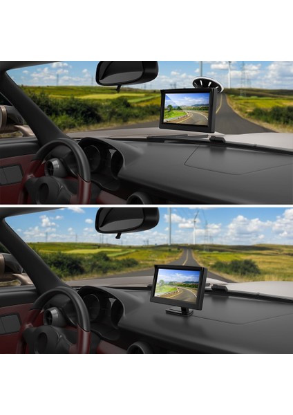Monitör Stili 5 ''tft LCD Ekran Araba Monitörü Hd Ters Park Monitörü 2 Video Girişi ile Ters Arka Görüş Kamerası Çakmak (Yurt Dışından)