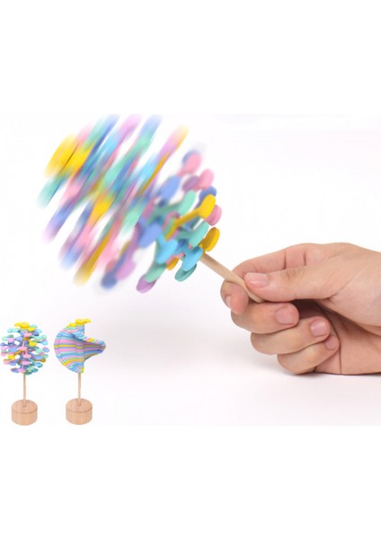 Ahşap Lolipop Stres Giderici Oyuncak, 2023 Yeni Sihirli Dönen Lolipop Iplik Değnek Dekompresyon Oyuncaklar Renkli (Yurt Dışından) modelleri