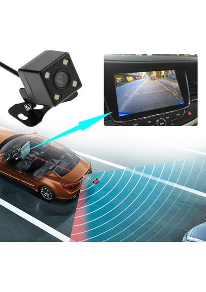 12V 4led 480TVL 170 Derece Suya Dayanıklı Otopark Geri Görüş Kamerası (Yurt Dışından)