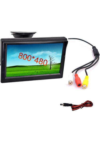 Pembe Tarzı Araba Monitörü Için 5 Inç Mal Tft LCD Dijital 800*480 16:9 Ekran 2 Yönlü Video Girişi Veya Kablosuz Ters Arka Görüş Kamerası Park (Yurt Dışından)