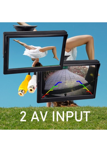 Pembe Tarzı Araba Monitörü Için 5 Inç Mal Tft LCD Dijital 800*480 16:9 Ekran 2 Yönlü Video Girişi Veya Kablosuz Ters Arka Görüş Kamerası Park (Yurt Dışından)
