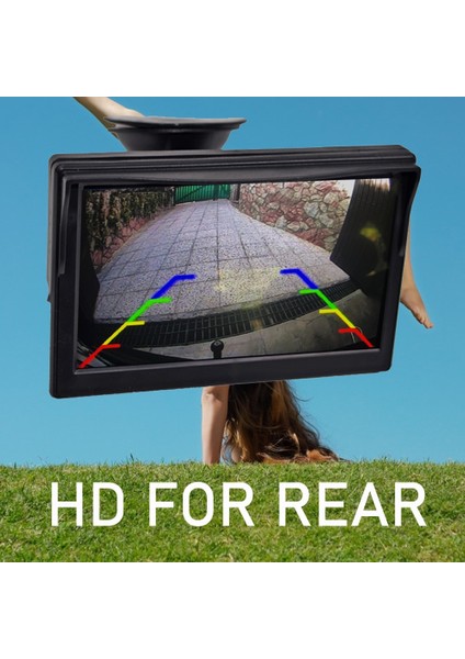 Pembe Tarzı Araba Monitörü Için 5 Inç Mal Tft LCD Dijital 800*480 16:9 Ekran 2 Yönlü Video Girişi Veya Kablosuz Ters Arka Görüş Kamerası Park (Yurt Dışından)