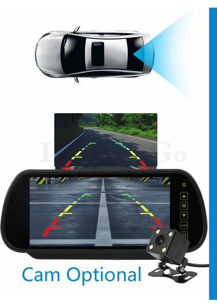 Kablosuz Stil 7 Inç Bluetooth Tft LCD Renkli Ayna Monitörü Viedo Mp5 Oynatıcı Araba Oto Dikiz Monitörleri Için Yedekleme Ters Araç Kamera (Yurt Dışından)